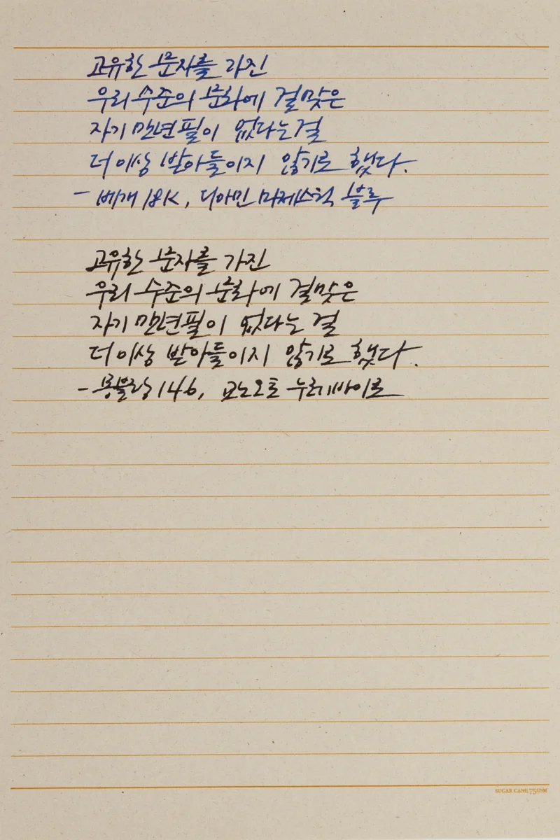 베개 만년필 18K 사용기 21
